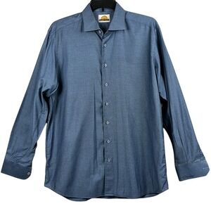 Bespoke Carolina  Long Sleeve Button Up Dress‎ Shirt Mens Size Large  Blue